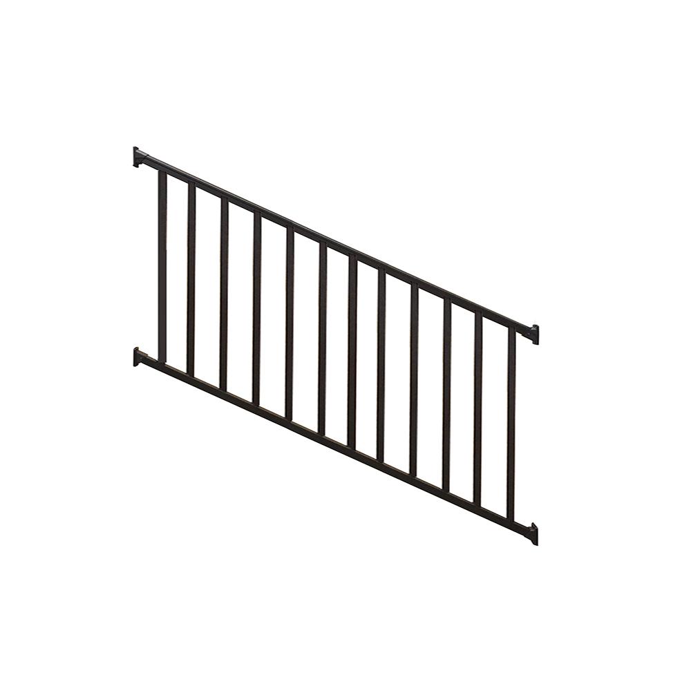 Weatherables Stanford 36 in. H x 72 in. W Textured Black Aluminum Stair Railing Kit-CBR-B36-A6S ...