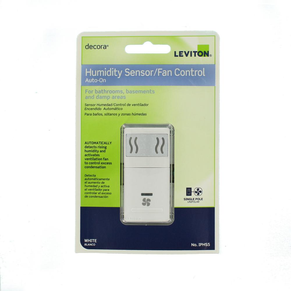 Leviton Humidity Sensor Fan Control Single Pole White Speed IPHS51LW 5 Amp 78477661055 eBay