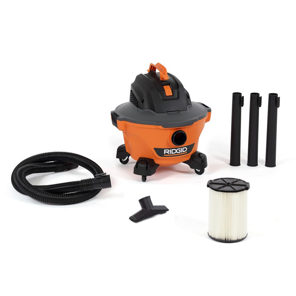 RIDGID6 Gal. 3.5-Peak HP NXT Wet/Dry Shop Vacuum with Filter, Hose and Accessories