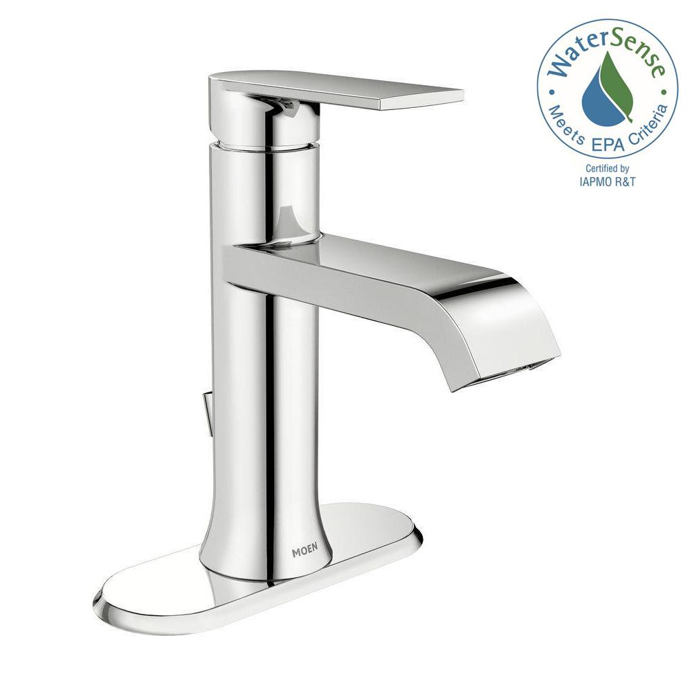 MOEN Genta Single Hole Single Handle Bathroom Faucet In Chrome