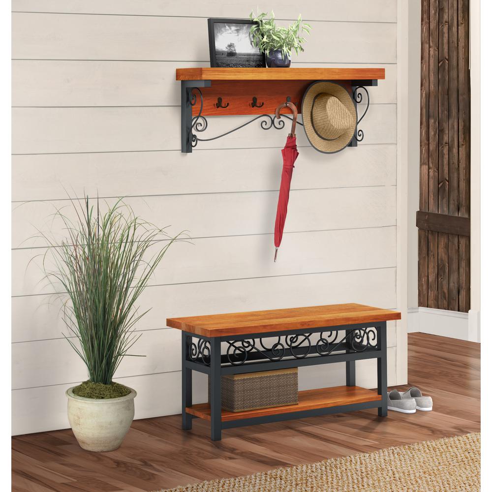 Alaterre Furniture Artesian Scrollwork Hall Tree with Storage