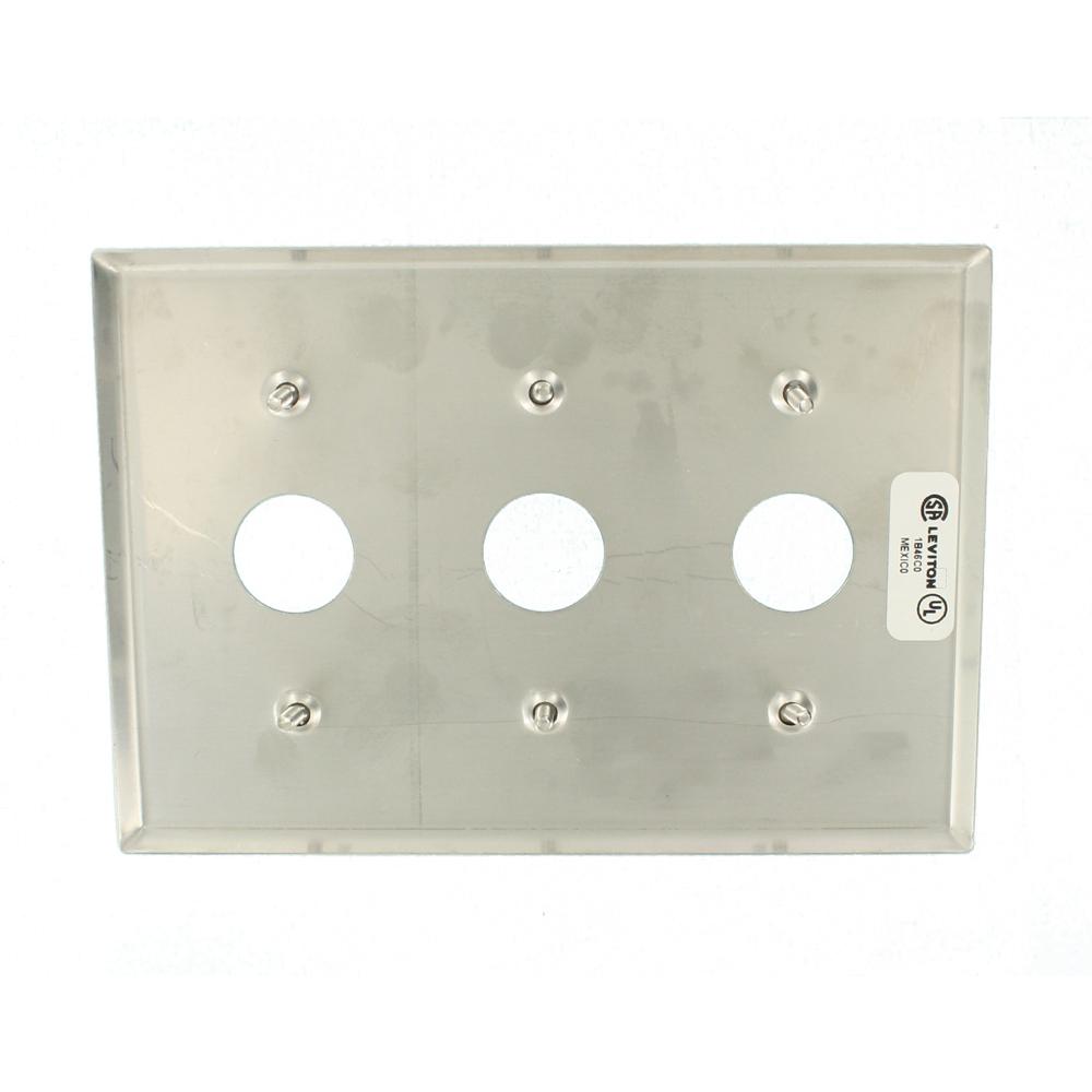 Leviton Stainless Steel 3 Gang Toggle Wall Plate 1 Pack 84073 40 The Home Depot - Stainless Steel Wall Plates Home Depot Leviton Stainless Steel 3 Gang Toggle Wall Plate 1 Pack 84073 40 The Home Depot - Stainless Steel Wall Plates Home Depot