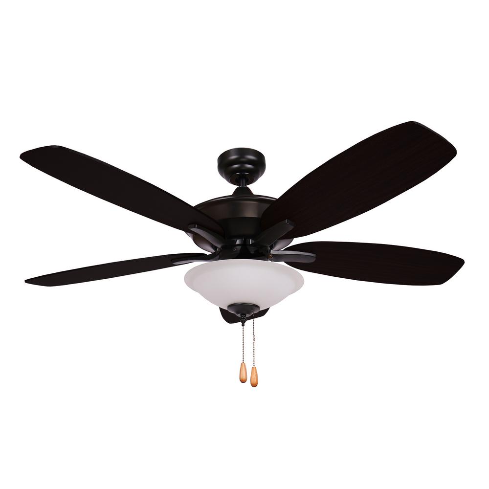 Y Decor ALEXIS 52 in. 5-Blade Matte Black Ceiling Fan with ...