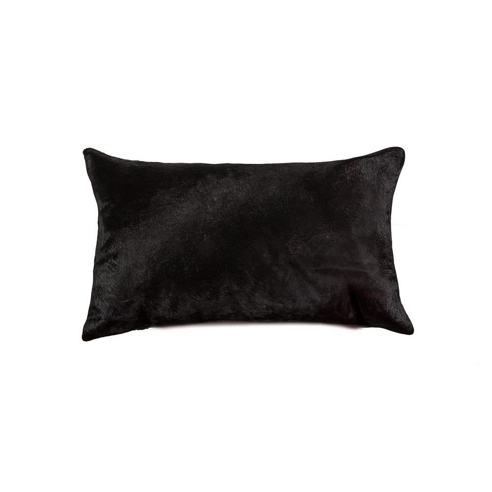 Torino Black 12 In X 20 Cowhide Pillow 676685025449 The Home Torino Black 12 In X 20 Cowhide Pillow