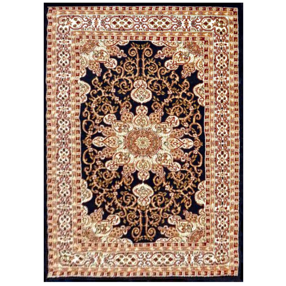 Msrugs Nairobi Black 3 Ft X 5 Ft Medallion Polypropylene Area Rug 0307 Blc 3x5 The Home Depot