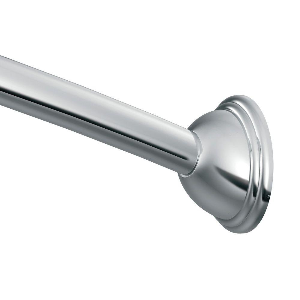 MOEN 54 in. 72 in. Adjustable Length Curved Shower Rod in Chrome