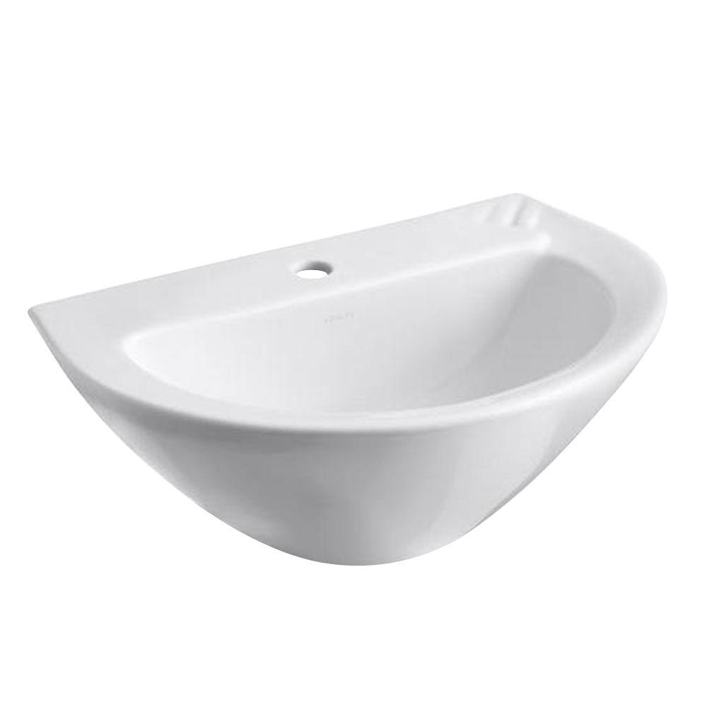 Kohler Parigi 3 1 2 In Vitreous China Pedestal Sink Basin In White With Overflow Drain