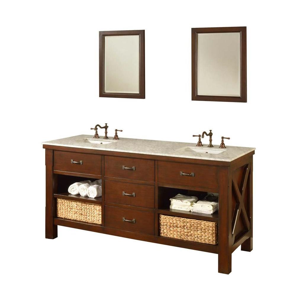 Direct vanity sink Xtraordinary Spa 70 in. Double Vanity in Dark Brown