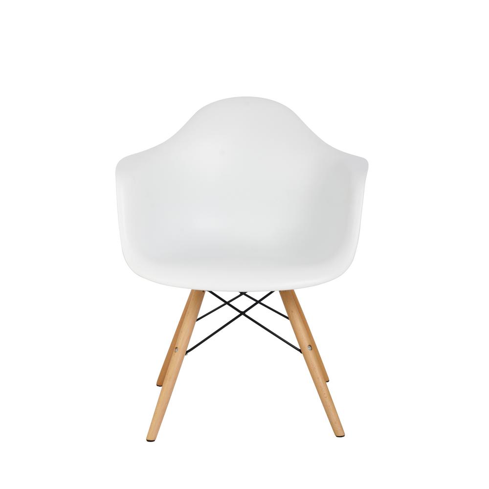 hodedah mid century modern white diningaccent chair with wooden  legshic403 white  the home depot
