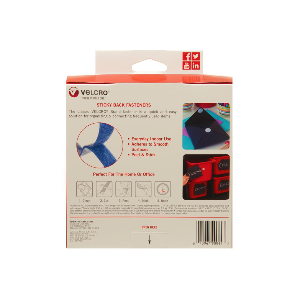 VELCRO Brand 15/' x 3//4/" Tape Navy Sticky Back