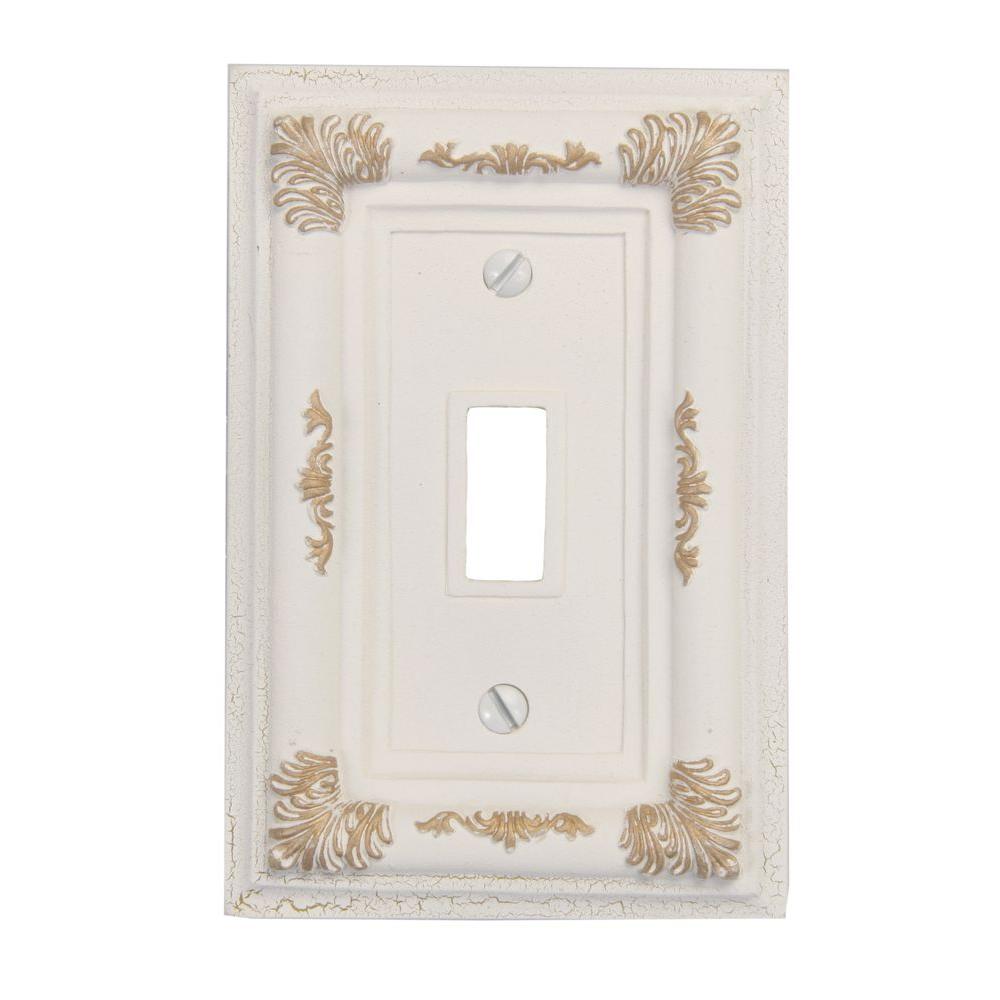Amerelle Isabella 2 Toggle Wall Plate Antique White8350TAW The Home Depot