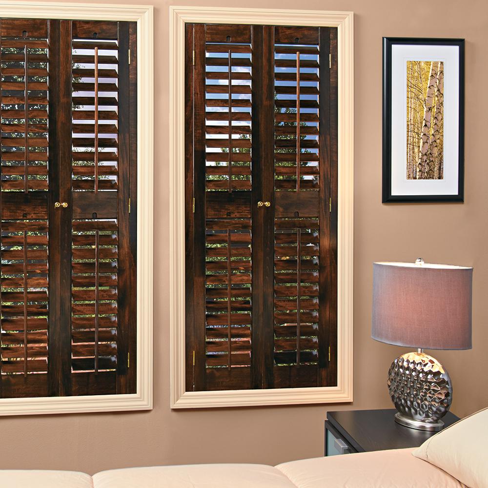 Home Basics Plantation Walnut Real Wood Interior Shutters Price Walnut Real Wood Interior Shutters