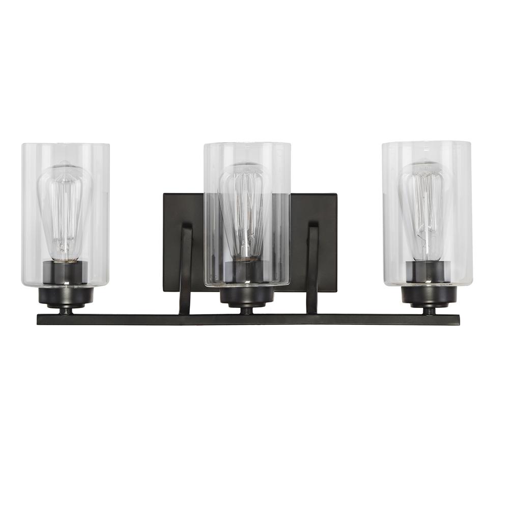 DSI Lighting Summer 3-Light Bronze Vanity Light with Clear Glass Shades ...