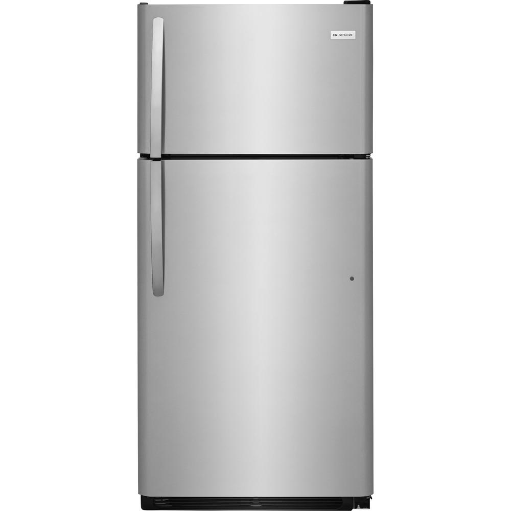 Frigidaire 18 cu. ft. Top Freezer Refrigerator in Stainless Steel Stainless Steel Refrigerators At Home Depot
