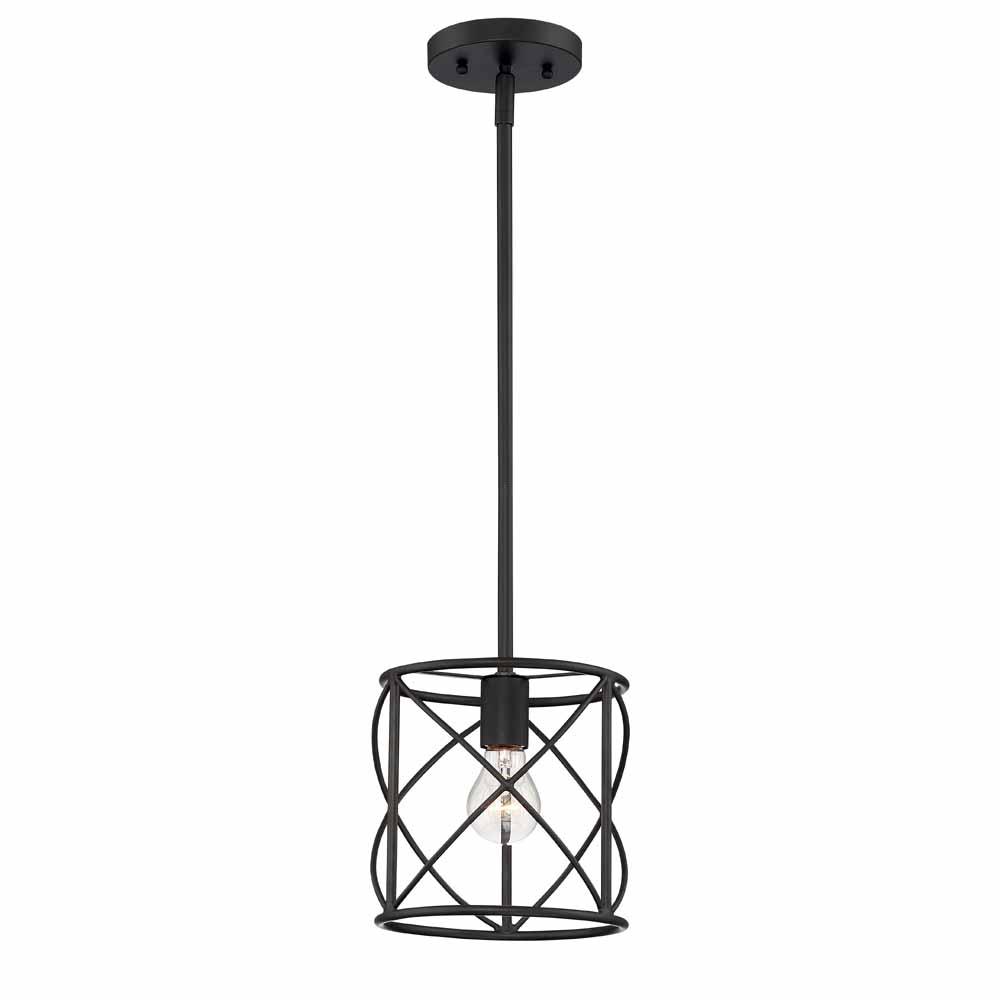 Hampton Bay Hastings 1-Light Satin Bronze Ceiling Mounted Pendant Light