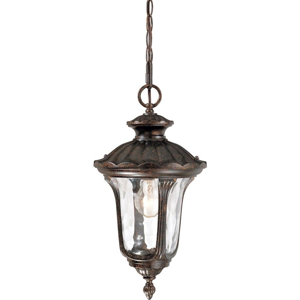 No Bulbs Included Volume Lighting Outdoor Pendants 1 Light Indoor Or Outdoor Aluminum Vintage Bronze Hanging Pendant With Water Glass