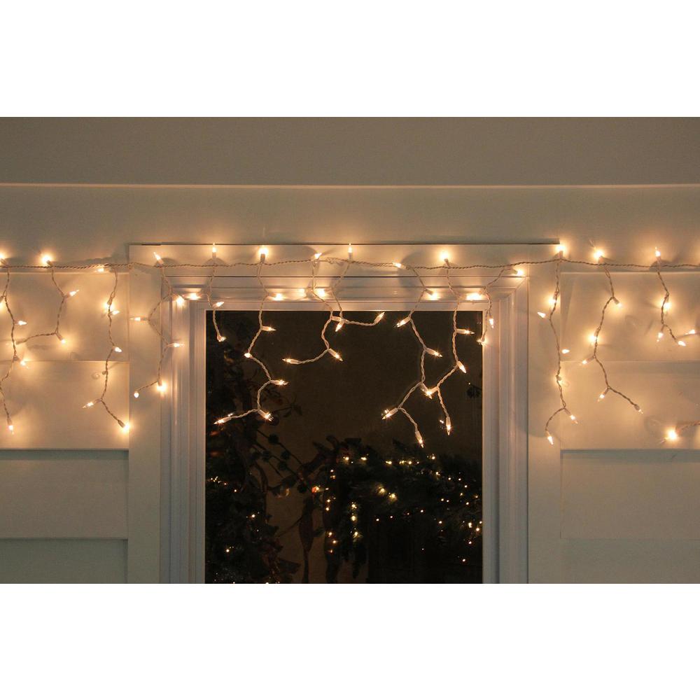 Northlight 10 Ft 150 Light Clear Mini Icicle Lights With White Light Clear Mini Icicle Lights