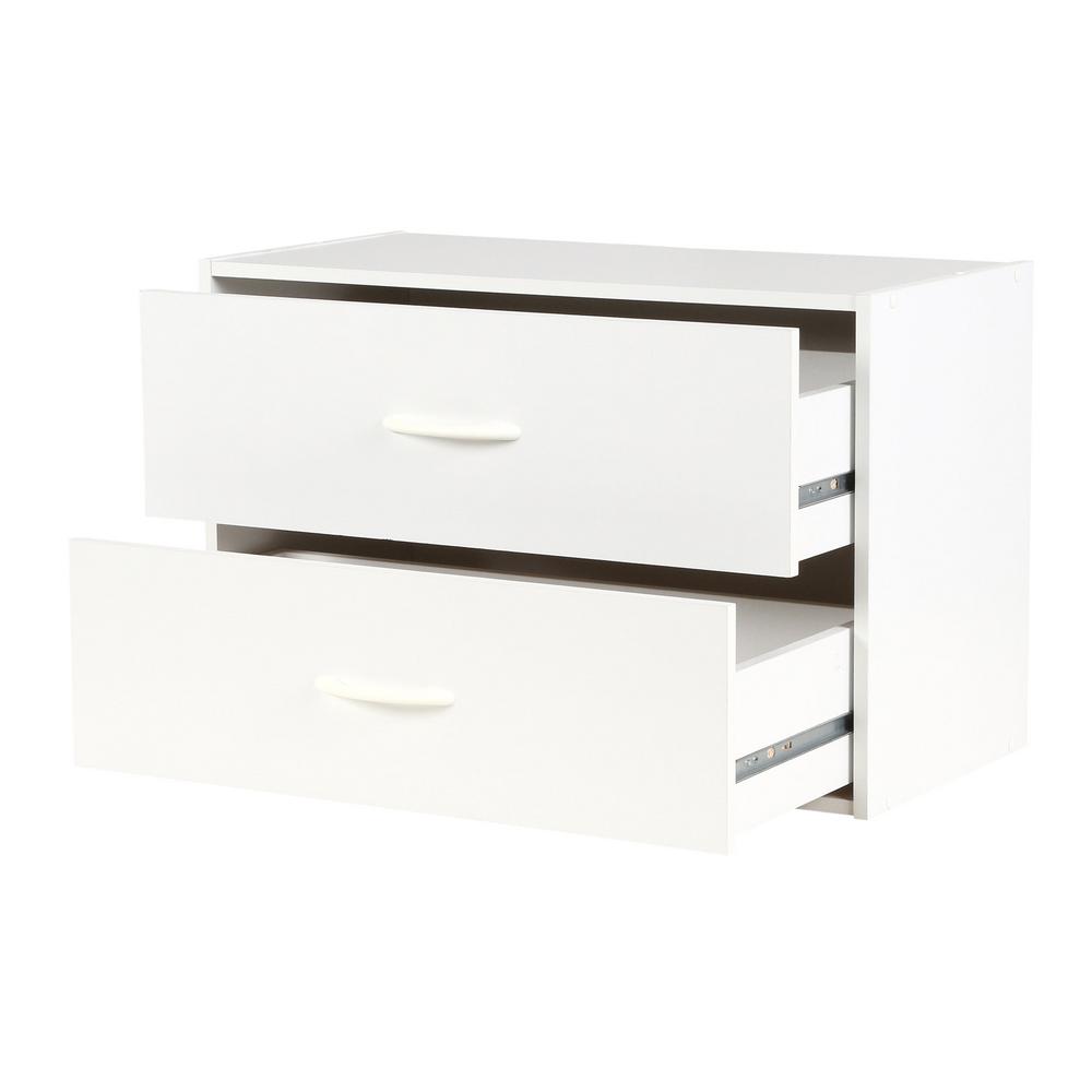 Closetmaid 24 13 In W X 15 75 In H White Stackable 2 Drawer