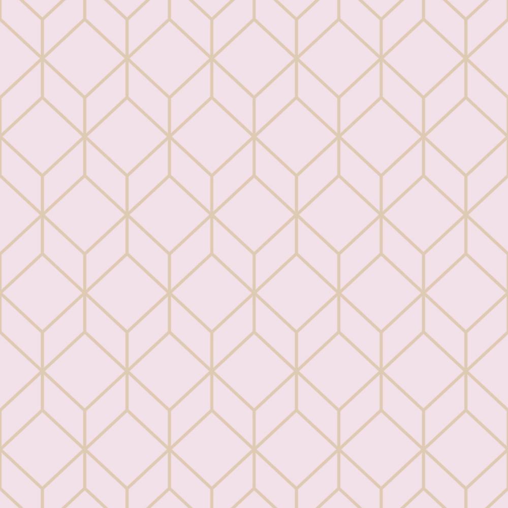 Graham Brown Myrtle Geo Pink And Rose Gold Removable Wallpaper