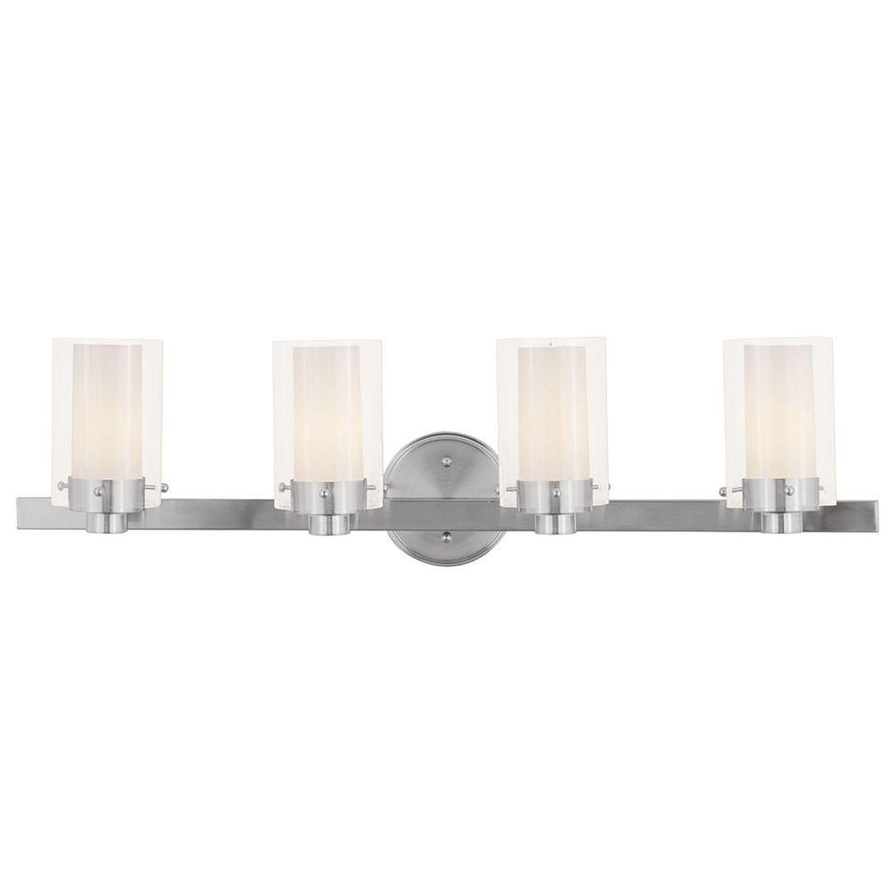 Livex Lighting Providence 4 Light Brushed Nickel Incandescent Bath Livex Lighting Providence 4 Light Brushed Nickel Incandescent Bath Vanity
