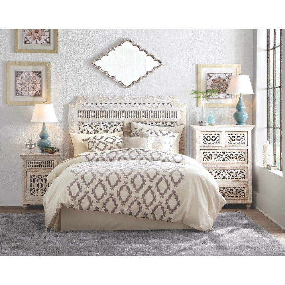 Home Decorators Collection Maharaja Sandblast White King Headboard 