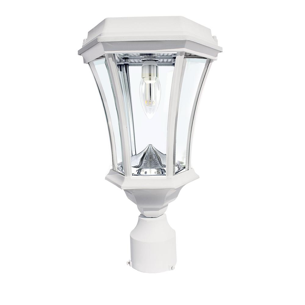 Gama Sonic Victorian Bulb Series Single White Integrated Led Outdoor Gama Sonic Victorian Bulb Series Single White Integrated Led Outdoor Solar Lamp Post Light With 3
