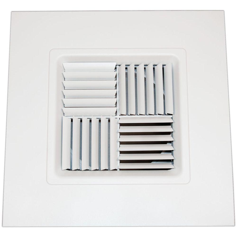 Speedi Grille 24 In X 24 In To 14 In T Bar Modular Core 4 Way Ceiling Register White