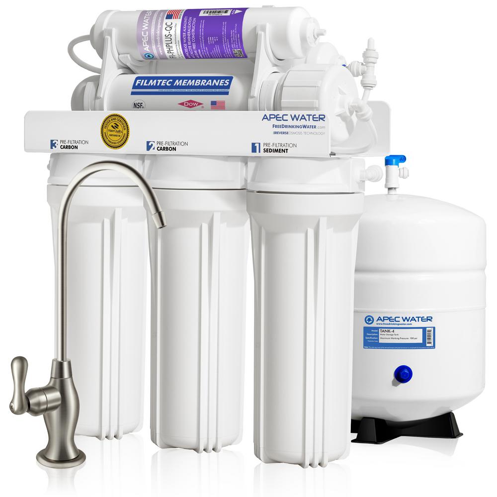Apec Water Systems Ultimate Premium Quality 90 Gpd Ph Alkaline Mineral Under Sink Reverse Osmosis Drinking Water Filter System