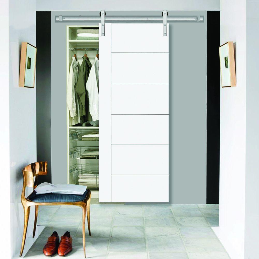 Steves Sons 42 In X 84 In V Groove Modern White Primed Wood