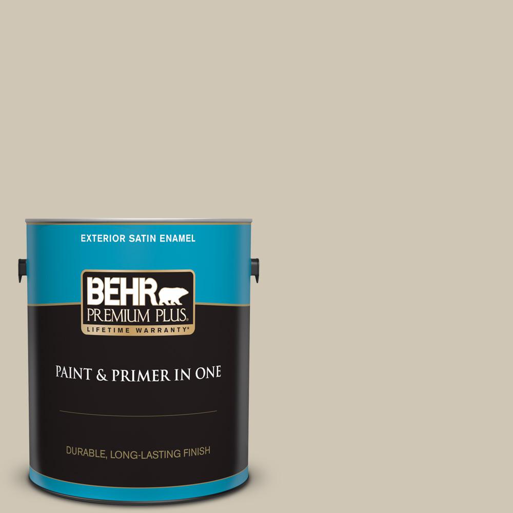 BEHR PREMIUM PLUS 1 gal. #N310-3 Sandstorm Satin Enamel Exterior Paint ...