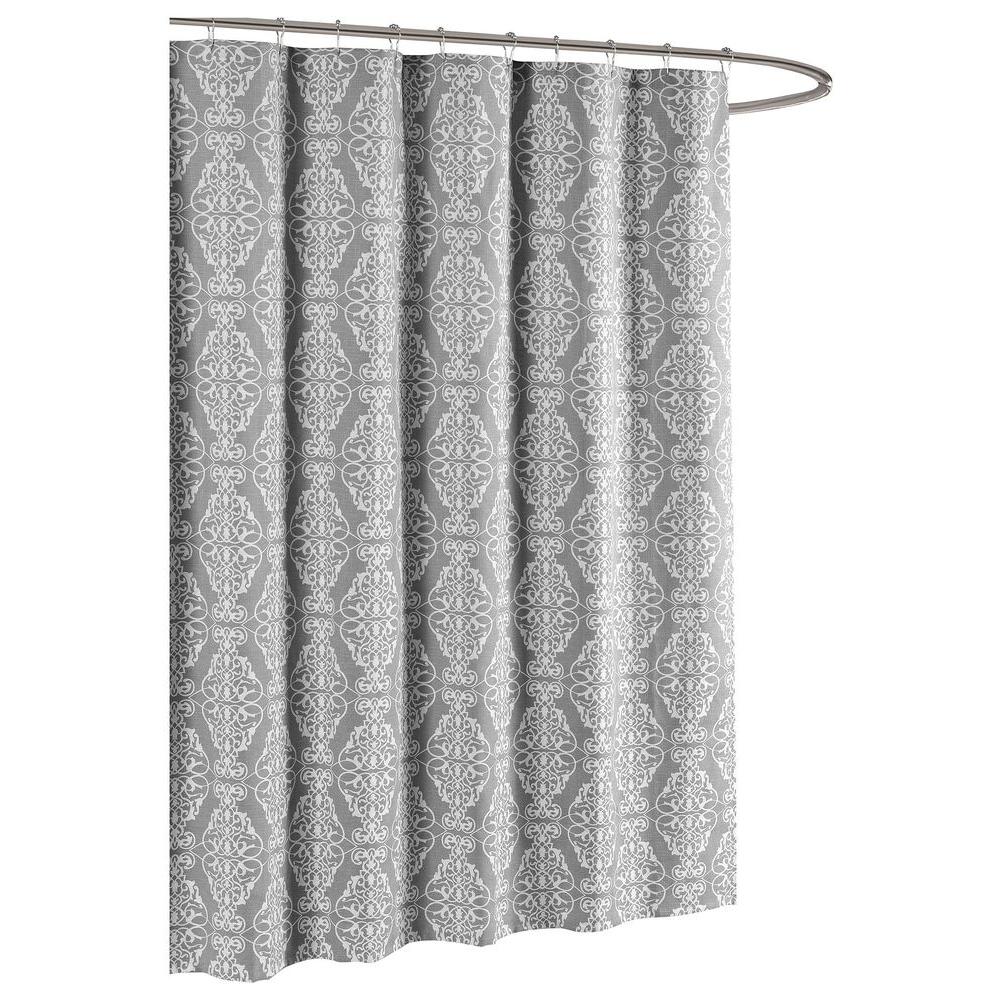 Glacier Bay Luxury Spa Waffle 70 In X 72 Fabric Shower Curtain Adisson Printed Cotton Blend 72 In W X L
