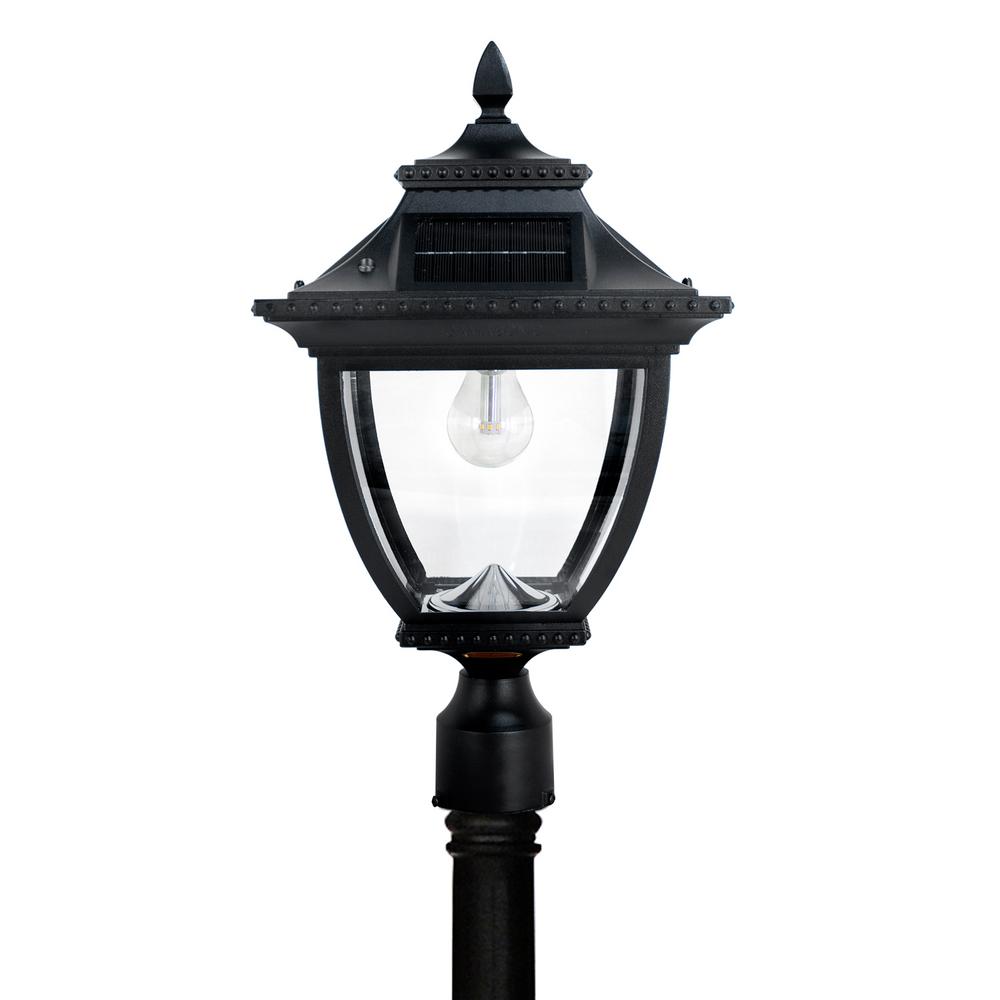 Update Your Home Look With This Gama Sonic Pagoda Bulb Solar Large 1 Light Black Cast Aluminum Led Outdoor Post Lantern With Gs Led Bulb High Or Low Switch