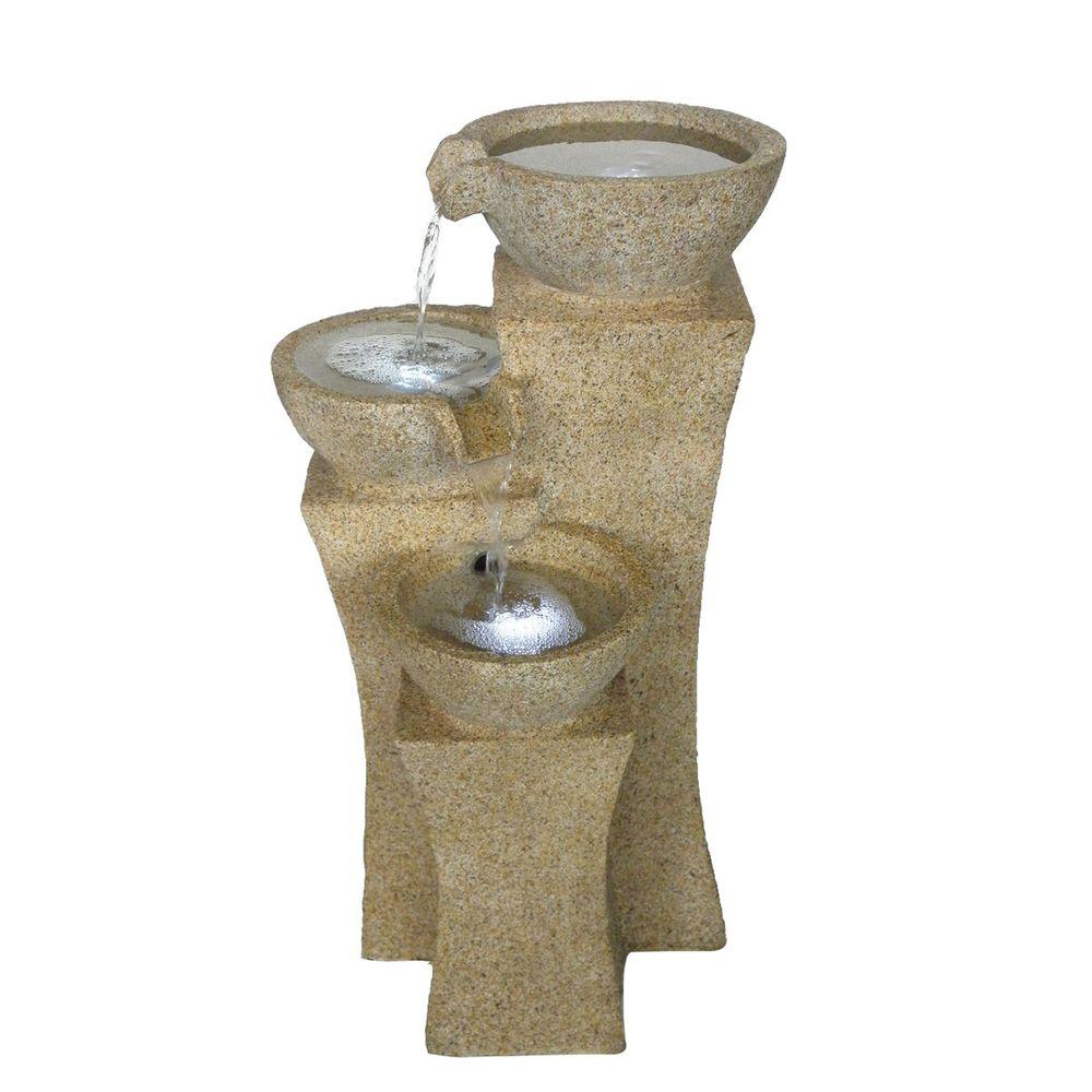 Pure Garden 25 In Cascade Bowls Fountain With Led Lights 50 0003 Pure Garden 25 In Cascade Bowls Fountain With Led Lights