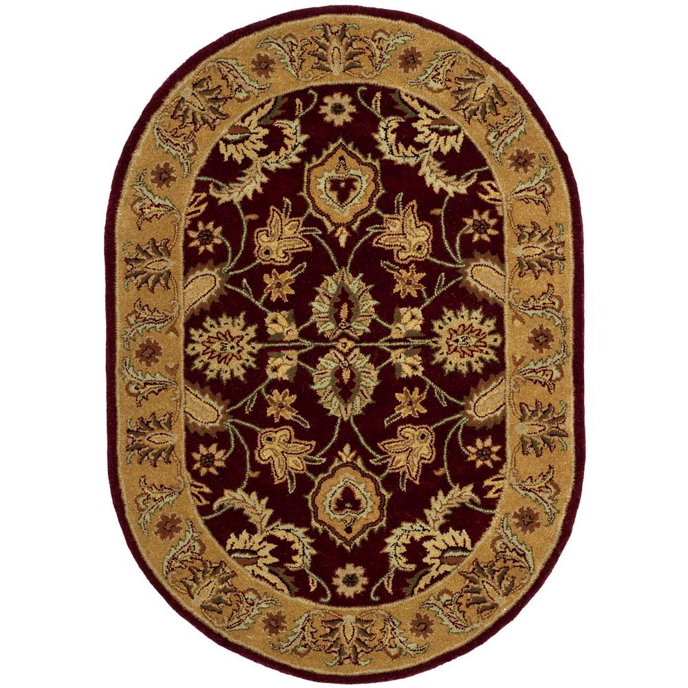 Safavieh Clic Burgundy Gold 5 Ft X 7 Oval Area Rug Cl244a Safavieh Clic Burgundy Gold 5 Ft X 7 Oval Area Rug