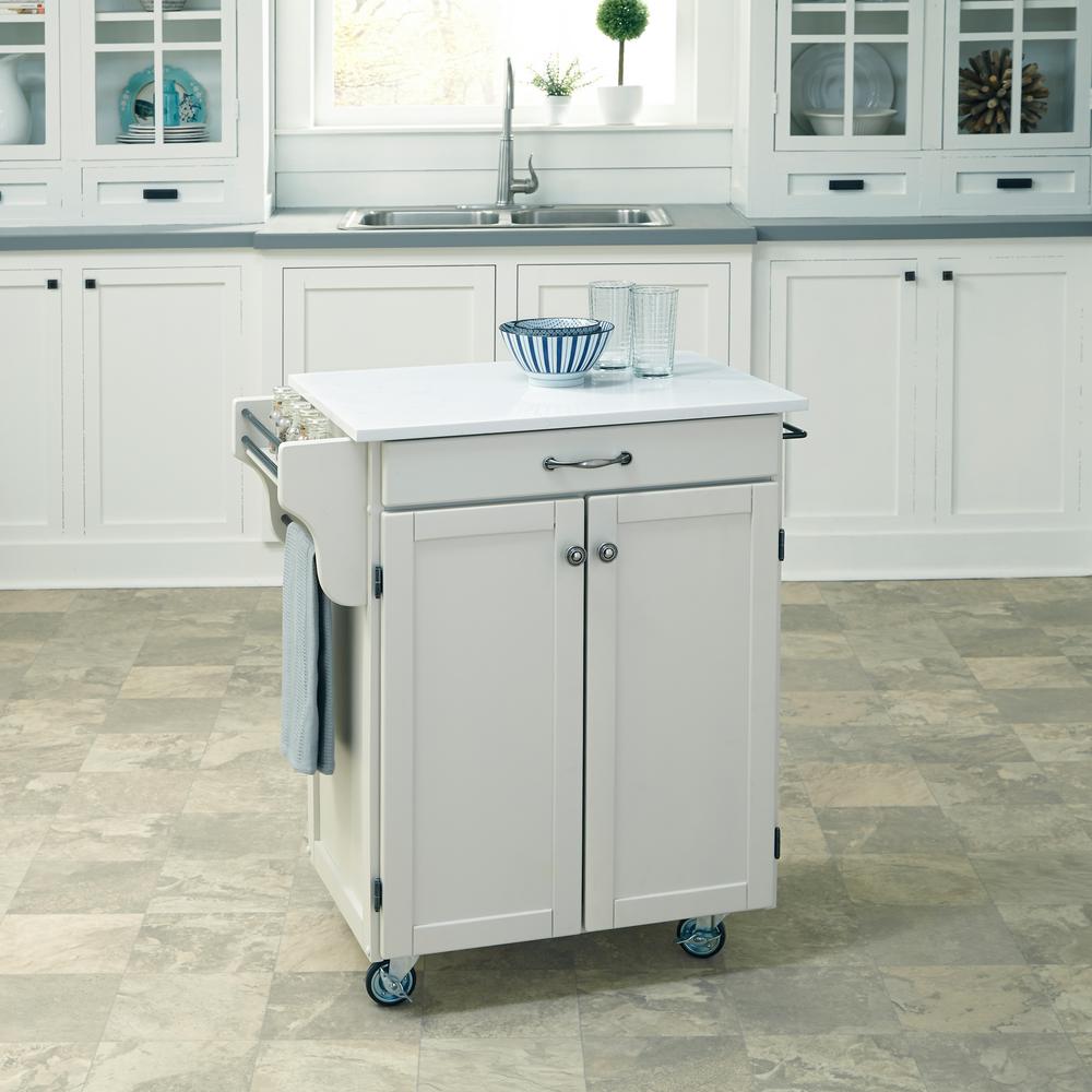 Home Styles Cuisine Cart White Kitchen With Quartz Top 9001 Home Styles Cuisine Cart White Kitchen With Quartz Top