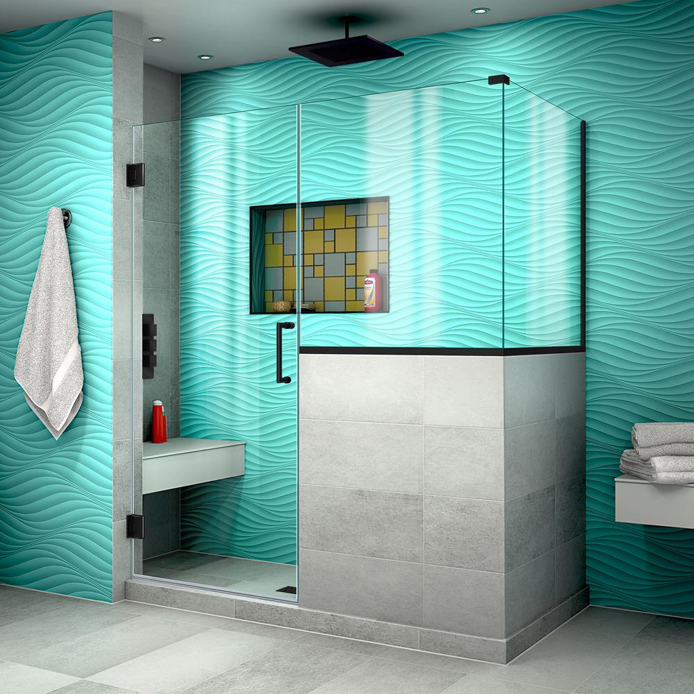 Dreamline Unidoor Plus 59 In W X 30 3 8 D 72 H Frameless Unidoor Plus 59 In W X 30 3 8 D 72 H Frameless Hinged Shower Enclosure Satin Black