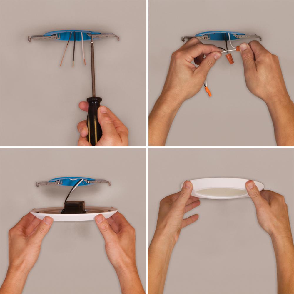 Halo Sld 5 In And 6 In White Integrated Led Recessed Trim 90 Cri 2700k Warm White Junction Box Mount Only Sld606927whjb The Home Depot