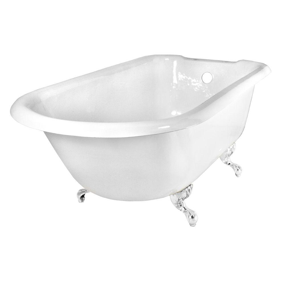 Elizabethan Classics 67 in. Roll Top Cast Iron Tub Rim Faucet Holes in
