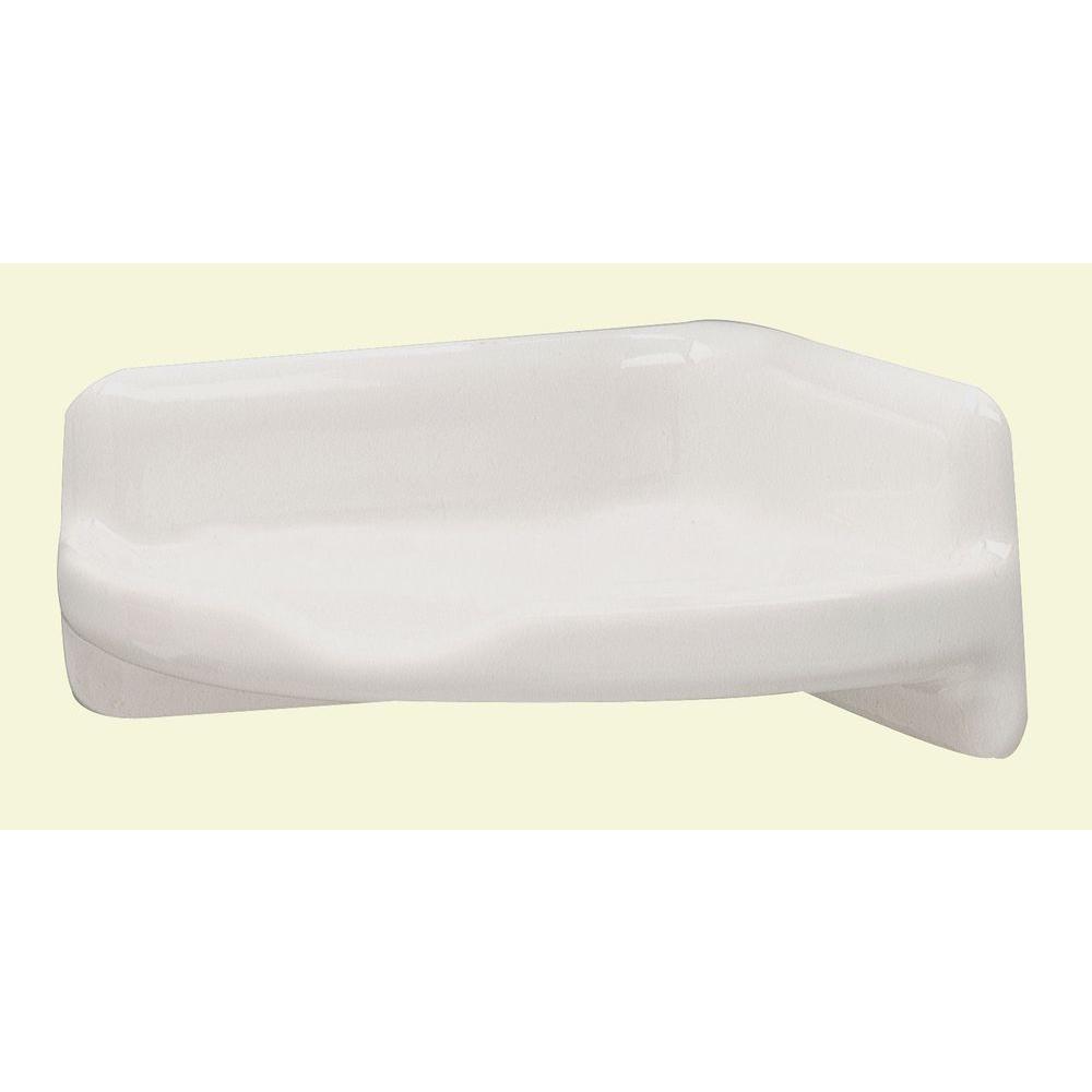 Lenape 3.5 in. x 3.5 in. Ceramic Corner Shelf in White170301 The Home Depot