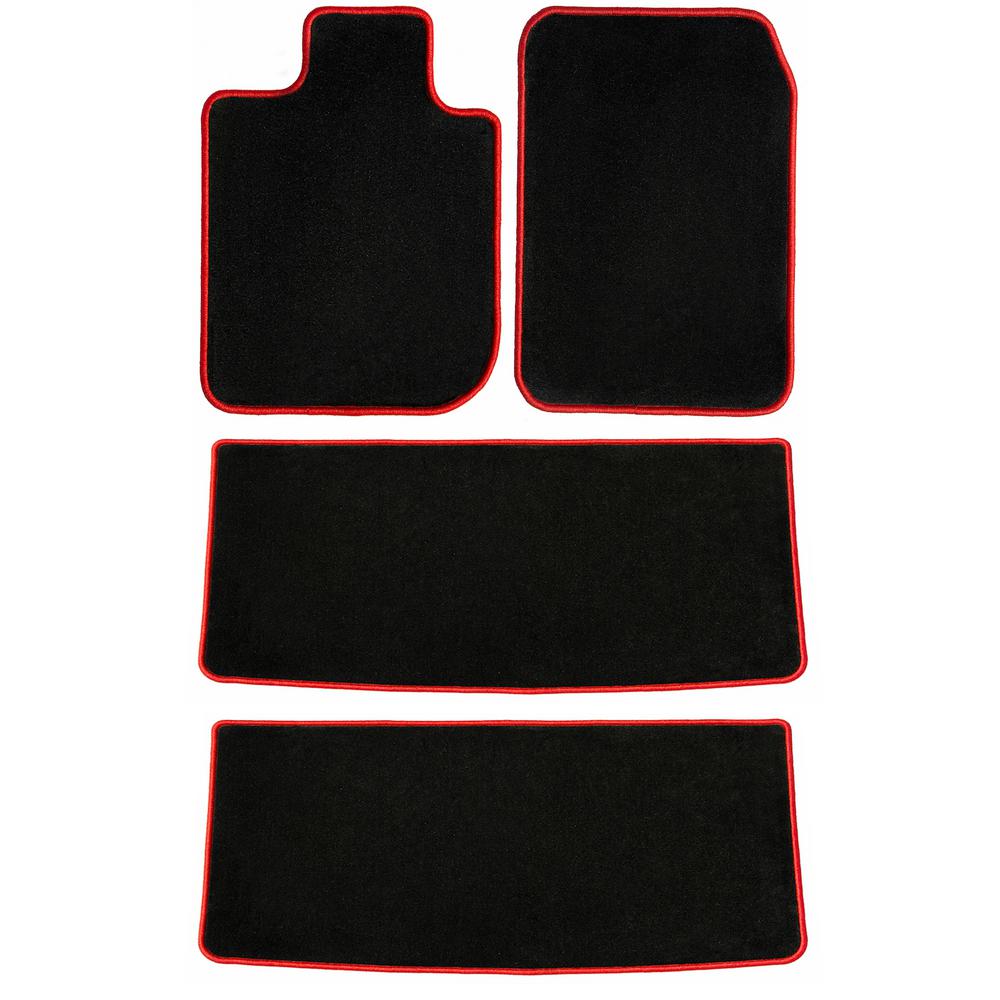 Ggbailey Toyota Highlander Black With 4 Piece Red Edging Carpet