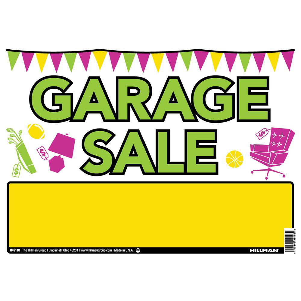 Hy Ko 20 In X 24 In Plastic Garage Sale Sign Lgs 2 The Home Depot