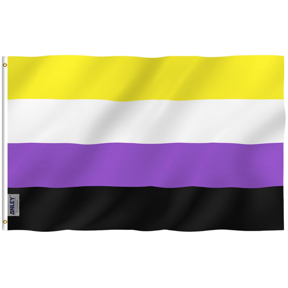 ANLEY Fly Breeze 3 ft. x 5 ft. Polyester Non-Binary Pride Flag 2-Sided