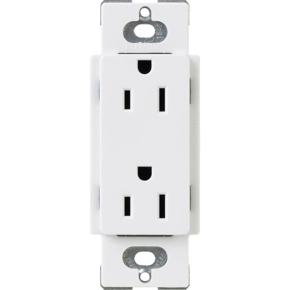 Lutron Tamper Resistant Duplex Receptacle 15 Amp White Cars 15 Tr Wh