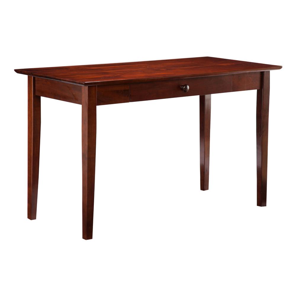 Atlantic Furniture Shaker Walnut Writing Desk Ah11104 The Home Depot