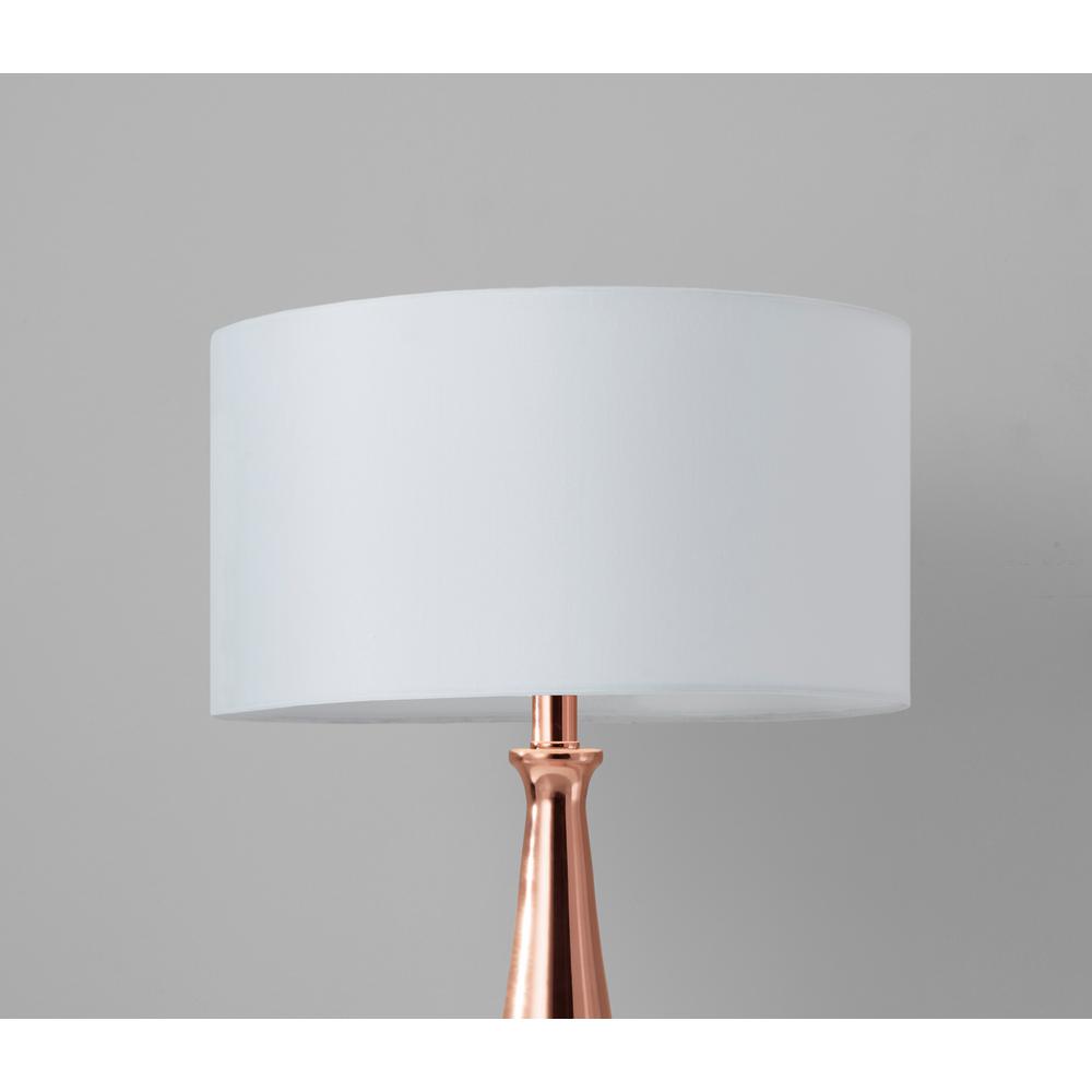 grey and copper table lamp