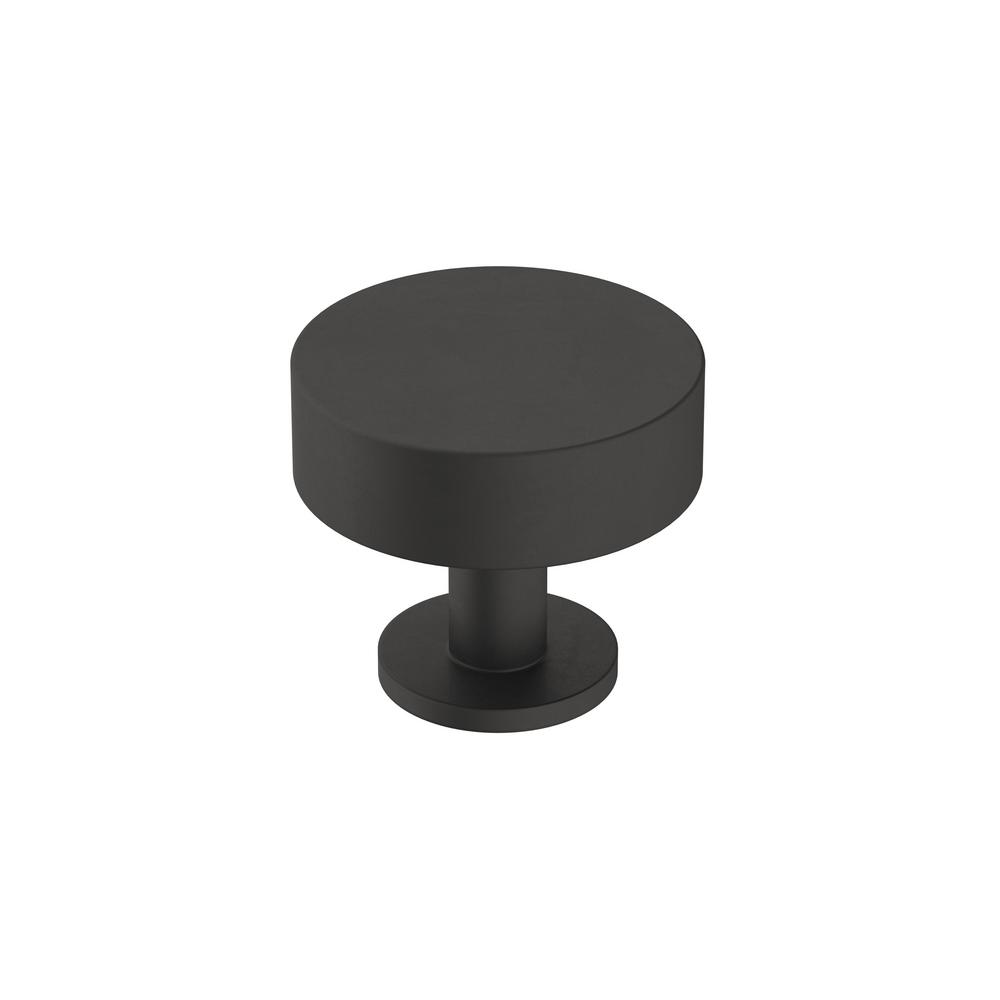 Amerock Radius 1-1/4 in (32 mm) Diameter Matte Black Cabinet Knob set of 2