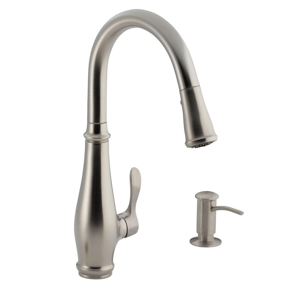 Kohler Cruette Single Handle Pull Down Sprayer Kitchen Faucet In