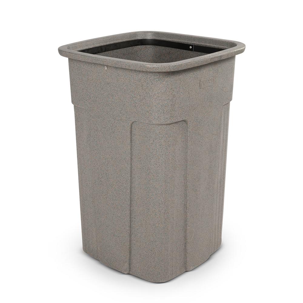 Toter Slimline 50 Gal Graystone Square Trash Can Ssc50 01gst The