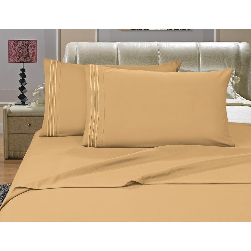 Elegant Comfort 1500 Series 4 Piece Black Triple Marrow Embroidered This Review Is From 1500 Series 4 Piece Gold Triple Marrow Embroidered Pillowcases Microfiber California King Size Bed Sheet Set