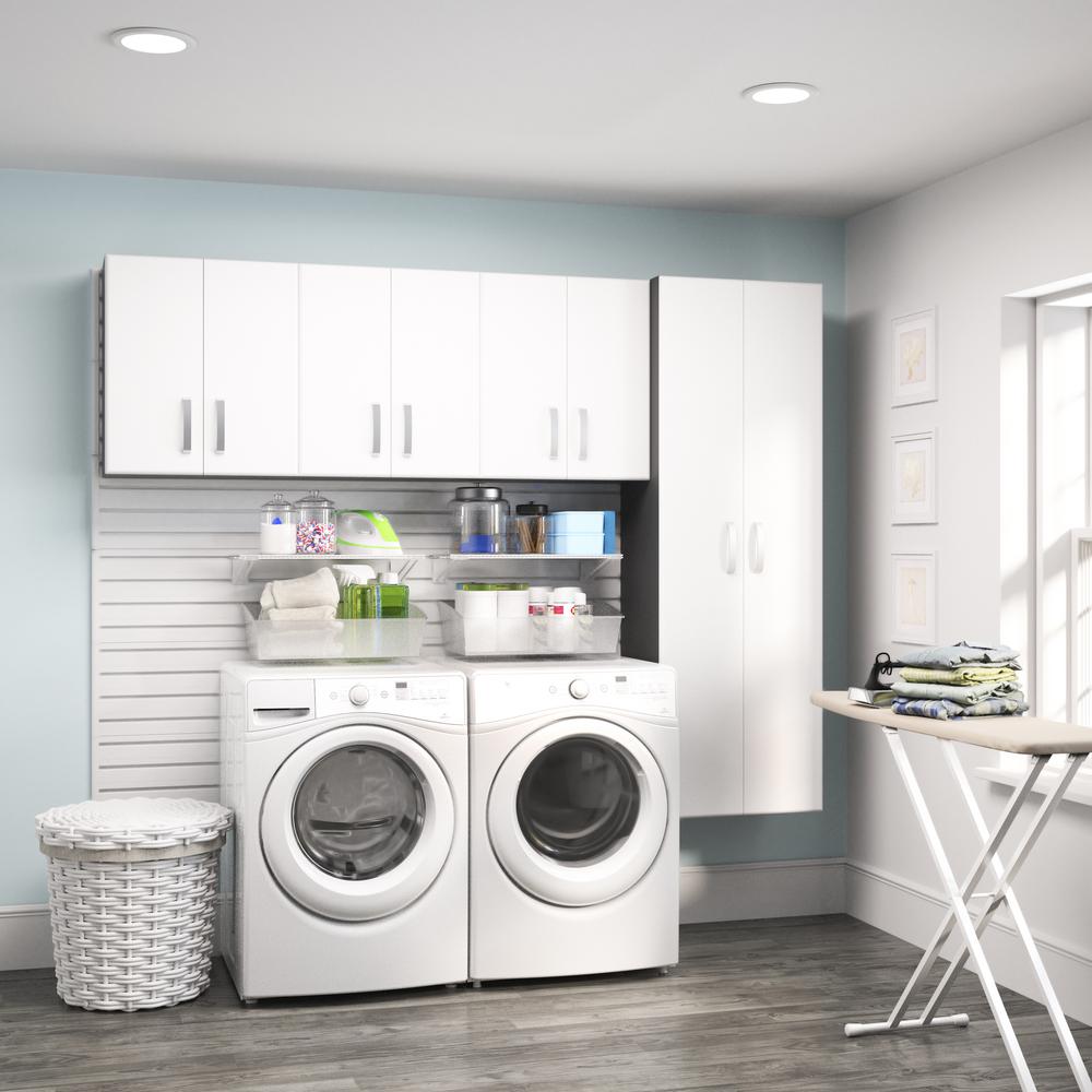 Flow Wall Modular Laundry Room Storage Set With Accessories In